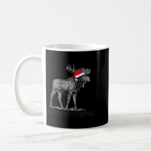 Mug Merry Moosemas Christmas Moose With Santa Hat (Gauche)