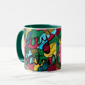 MUG MERRY NOËL NEUROGRAPHIQUE & NOIR LIGNE (Devant gauche)