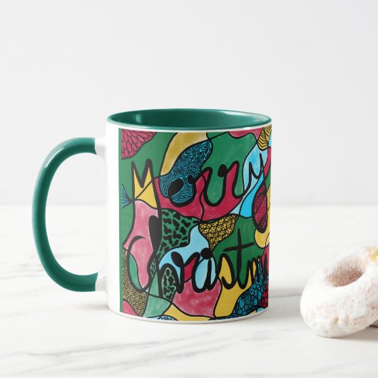 MUG MERRY NOËL NEUROGRAPHIQUE & NOIR LIGNE (Avec donut)