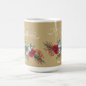 Mug Merry Noël Vintage Papillon Poinsettia (Centre)