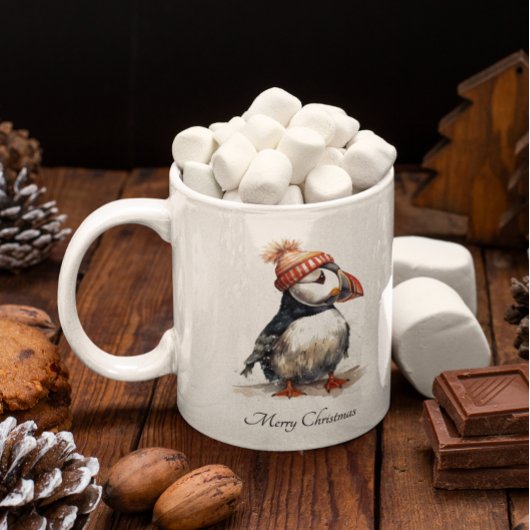 Mug Merry Puffin, personnalisé