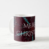 Mug Merry Rouge Turquoise Merry Noël Kaleidoscope (Devant gauche)