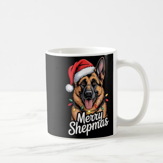 Mug Merry Shepmas German Shepherd Christmas Lights Hum (Droite)