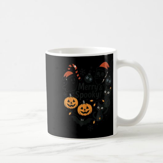 Mug Merry Soky Halloween Christmas Cute Cats Pumpkins  (Droite)