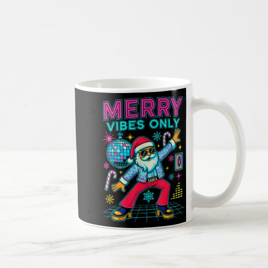 Mug Merry Vibes Only Santa Christmas Disco Retro 70s 8 (Droite)
