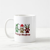 Mug Merry Woofmas Chien Plaid Animal Empreinte de patt (Gauche)