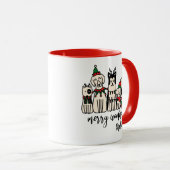 Mug Merry Woofmas Chiens mignons Noël Nom personnalisé (Devant droit)