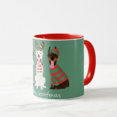 Mug Merry Woofmas Dobermann Chiens de Noël (Devant droit)