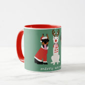 Mug Merry Woofmas Dobermann Chiens de Noël (Devant gauche)
