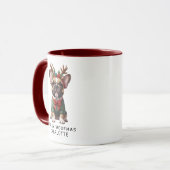 Mug Merry Woofmas French Bulldog Frenchie Coffee (Devant gauche)