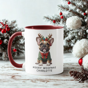 Mug Merry Woofmas French Bulldog Frenchie Coffee
