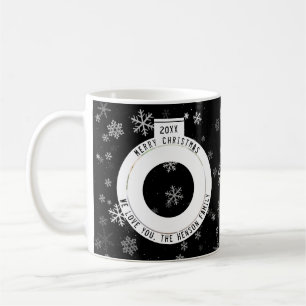 Mug Merveilleuse balle de Noël noir et blanc Flocon de