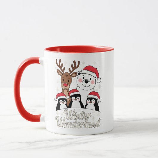 Mug Merveilleux Hiver – Animaux de Fêtes Mignons (Gauche)
