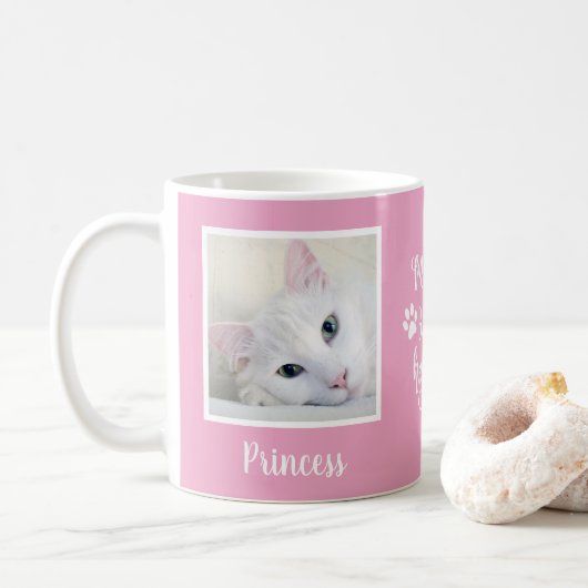 Mug Mes bébés ont des pattes photo rose (Avec donut)