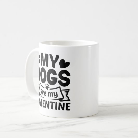 Mug Mes Chiens Sont Ma Saint Valentin (Devant gauche)