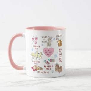 Mug Mes choses préférées Son de musique mignonne main