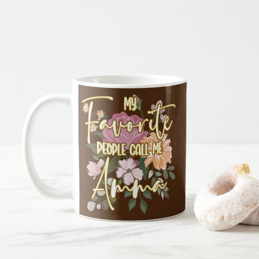 Mug Mes Gens Préférés M'Appelent Amma Grand-mère  (Avec donut)