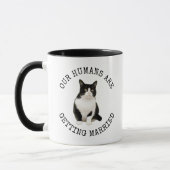 Mug Mes humains se marient Chat Fiançailles cadeau (Gauche)
