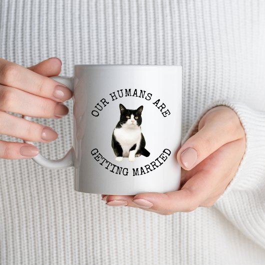 Mug Mes humains se marient Chat Fiançailles cadeau