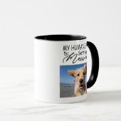 Mug Mes humains se marient Photo de chien personnalisé (Devant droit)