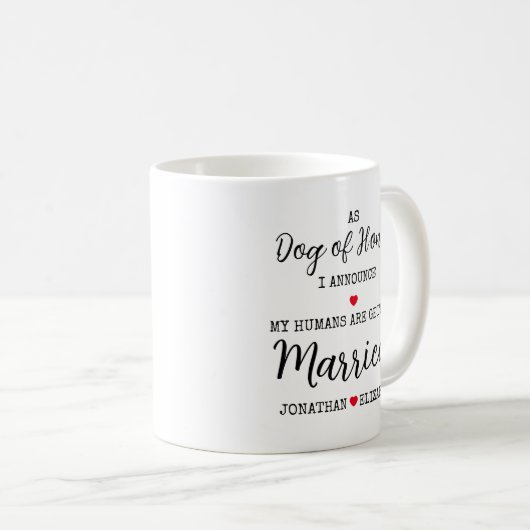 Mug Mes humains se marient, Sauvegarder la date (Devant droit)