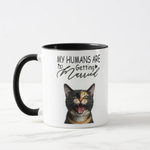 Mug Mes humains vont se marier Photo de chat personnal