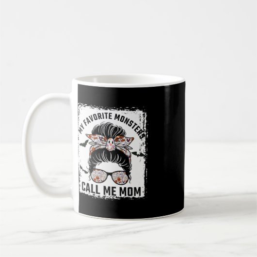 Mug Mes monstres préférés Appelez-Moi Maman Messy Bun (Gauche)