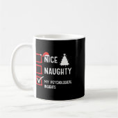 Mug Mes pensées psychologiques Nice Naughty Noël P (Gauche)