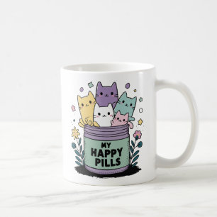 Mug Mes Pilules Heureuses Chat Drôle Mignon Kawaii Ant