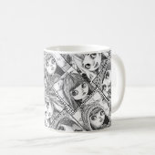 Mug Mes poupées patchwork noir et blanc préférées (Devant droit)