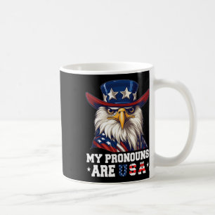 Mug Mes Pronounes Sont Usa Funny Eagle 4 Juillet Améri