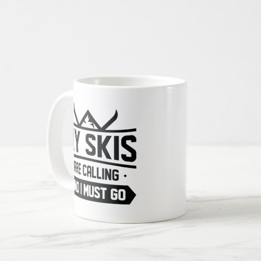 Mug Mes Skis Appelent Et Je Dois Y Aller (Devant gauche)
