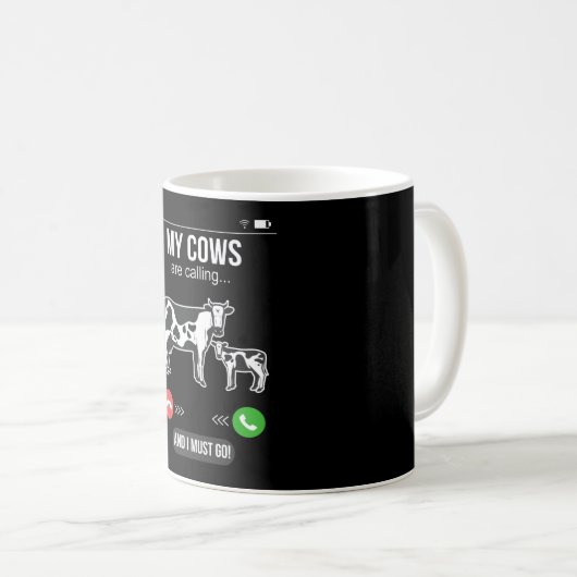 Mug Mes vaches appellent Farmer Cow Lover Fun (Devant droit)