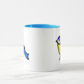 Mug Mésange bleue d'art mignon de pixel (Centre)