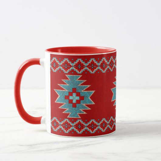 Mug Mésas Sud-Ouest Rouge & Turquoise (Gauche)