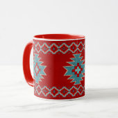 Mug Mésas Sud-Ouest Rouge & Turquoise (Devant gauche)