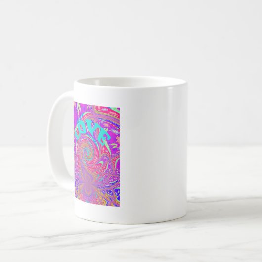 Mug Mesmerizing Whirlpool Love Cyan Texte art Graphiqu (Devant gauche)