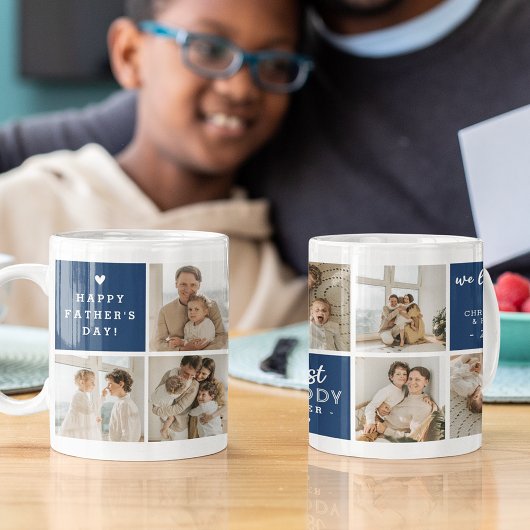 Mug Message 'Best Daddy Ever' Custom 7 Photo Collage