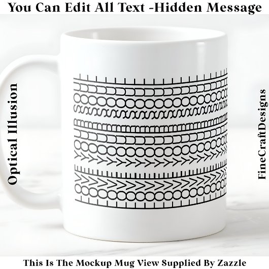 Mug Message Caché Amour de Votre Âme, Citation Personn