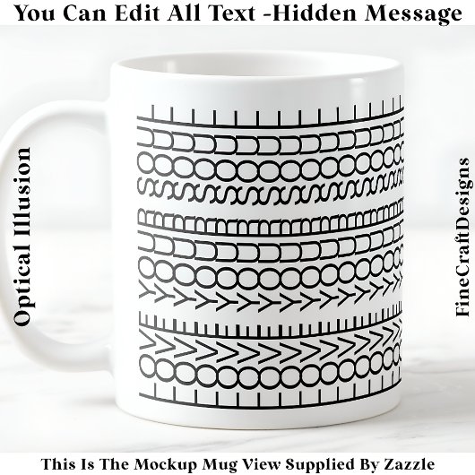 Mug Message Caché Amour Pour Votre Âme, Citation perso