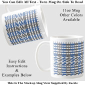 Mug Message caché bleu personnalisé avec long nom pers