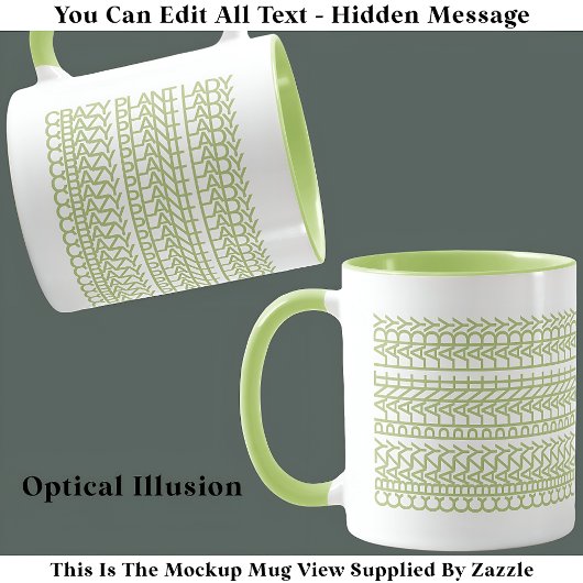 Mug Message Caché Crazy Plant Lady 130GW Citation Drôl