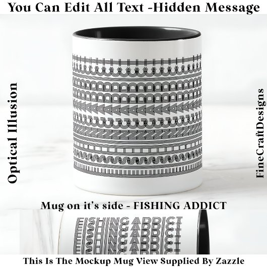 Mug Message Caché de Toxicomane de la Pêche Drôle 111B