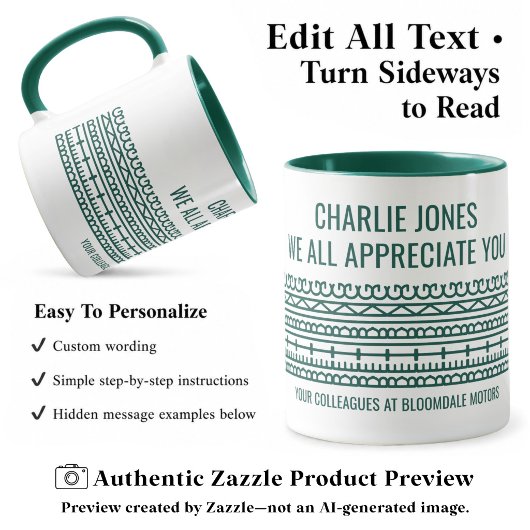 Mug Message caché drôle de retraite personnalisé Vert
