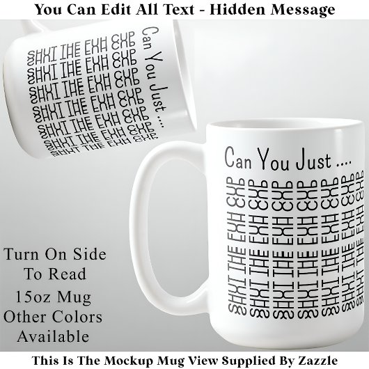 Mug Message caché Fermer La Fuh Cup 155BW Amusant Adul