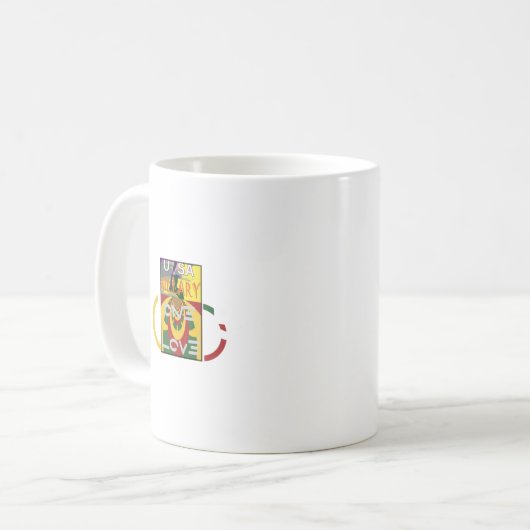Mug Message d'amour dans les couleurs de Rasta Imprime (Devant gauche)