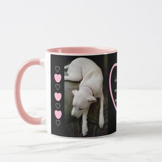Mug Message d'amour de chien blanc dormant mignon dans (Gauche)