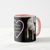 Mug Message d'amour de chien blanc dormant mignon dans (Devant droit)