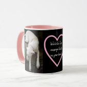 Mug Message d'amour de chien blanc dormant mignon dans (Devant gauche)