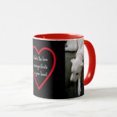 Mug Message d'amour de chien blanc dormant mignon dans (Devant droit)